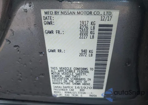 2018 Nissan Altima 2.5 S z USA, uszkodzony, nr VIN 1N4AL3AP0JC165920